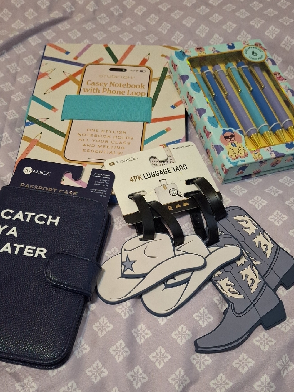 Passport Case, Cowboy Hat & Boot Luggage Tags, & Notebook Bundle